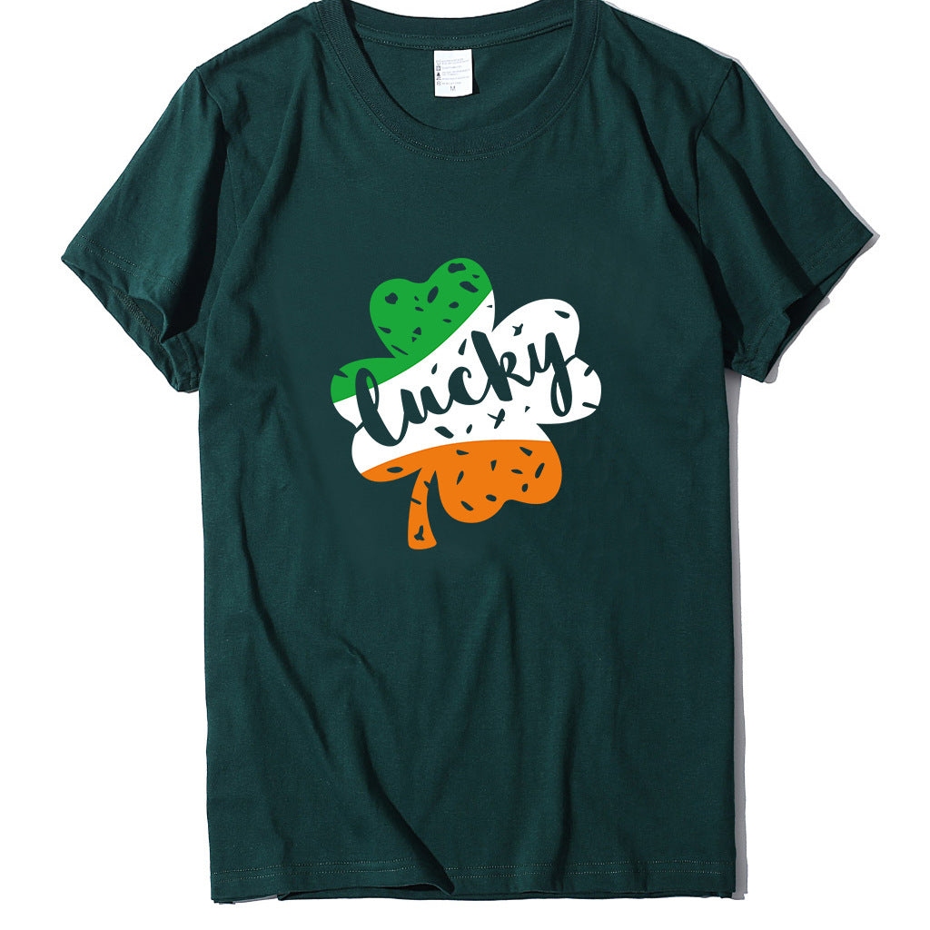 Valentine 'S Day T Shirt Large Size T-shirt Men 'S And Women 'S Short Sleeve Lucky Printed Summer
