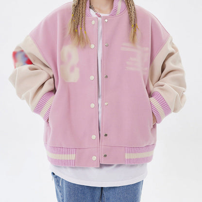 Valentine's Day Jacket Pink Love Angel Baseball Uniform Jacket