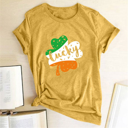 Valentine 'S Day T Shirt Large Size T-shirt Men 'S And Women 'S Short Sleeve Lucky Printed Summer