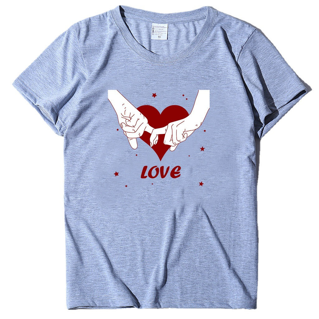 Valentine 'S Day T Shirt T-shirt Short Sleeve Love Printed Summer