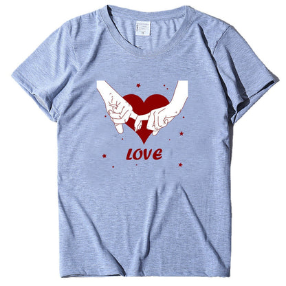 Valentine 'S Day T Shirt T-shirt Short Sleeve Love Printed Summer
