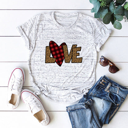 Valentine 'S Day T Shirts Couples Top Short Sleeve T-shirt For Women