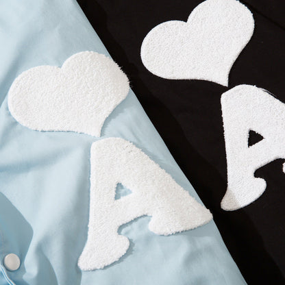 Valentine's Day Jacket Love Casual Jacket Coat Couple Wear Spring Wear Street Cute Style Baseball Uniform