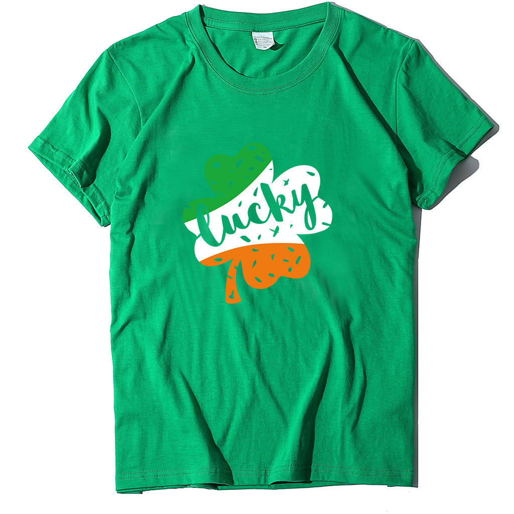 Valentine 'S Day T Shirt Large Size T-shirt Men 'S And Women 'S Short Sleeve Lucky Printed Summer