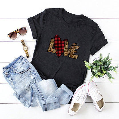 Valentine 'S Day T Shirts Couples Top Short Sleeve T-shirt For Women