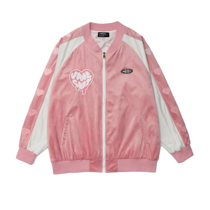 Valentine's Day Jacket Velvet Fabric Love Picture Couple's Outerwear Top Coat