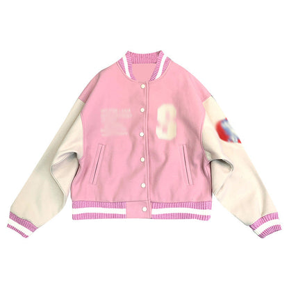 Valentine's Day Jacket Pink Love Angel Baseball Uniform Jacket