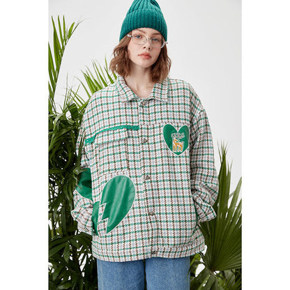 Valentine's Day Jacket Campus Love Pattern Youth Casual Jacket Men and Women