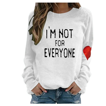 Valentine 'S Day T Shirt Love Letter Print Long Sleeve Women 'S Sweater