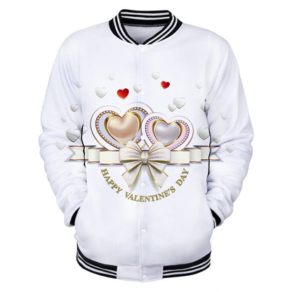 Valentine's Day Jacket Digital 3D Printed Baseball Uniform Jacket
