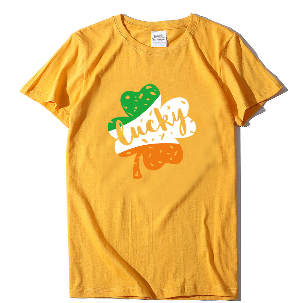 Valentine 'S Day T Shirt Large Size T-shirt Men 'S And Women 'S Short Sleeve Lucky Printed Summer