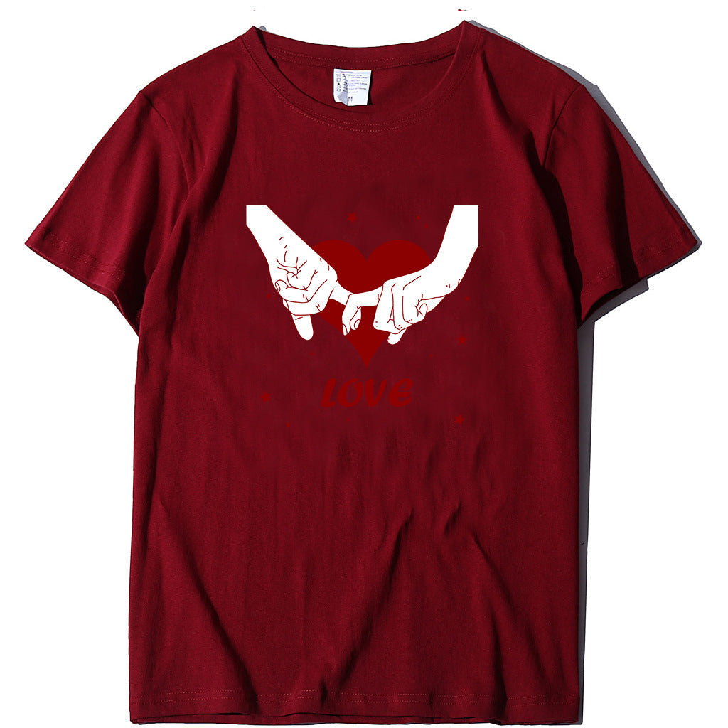 Valentine 'S Day T Shirt T-shirt Short Sleeve Love Printed Summer