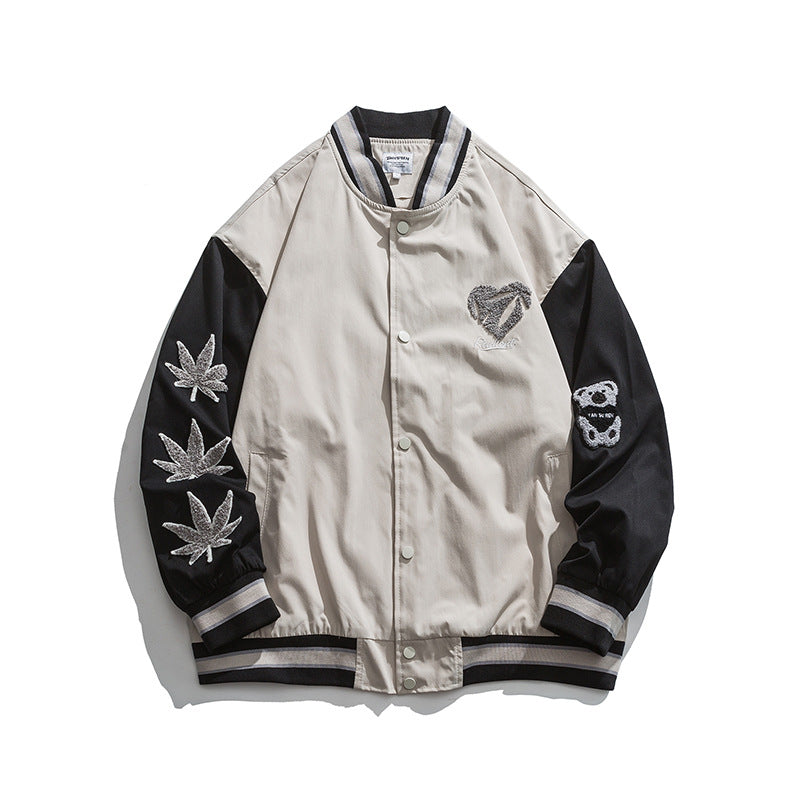 Valentine's Day Jacket Love Puff Print Baseball Jacket