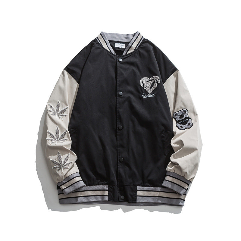 Valentine's Day Jacket Love Puff Print Baseball Jacket
