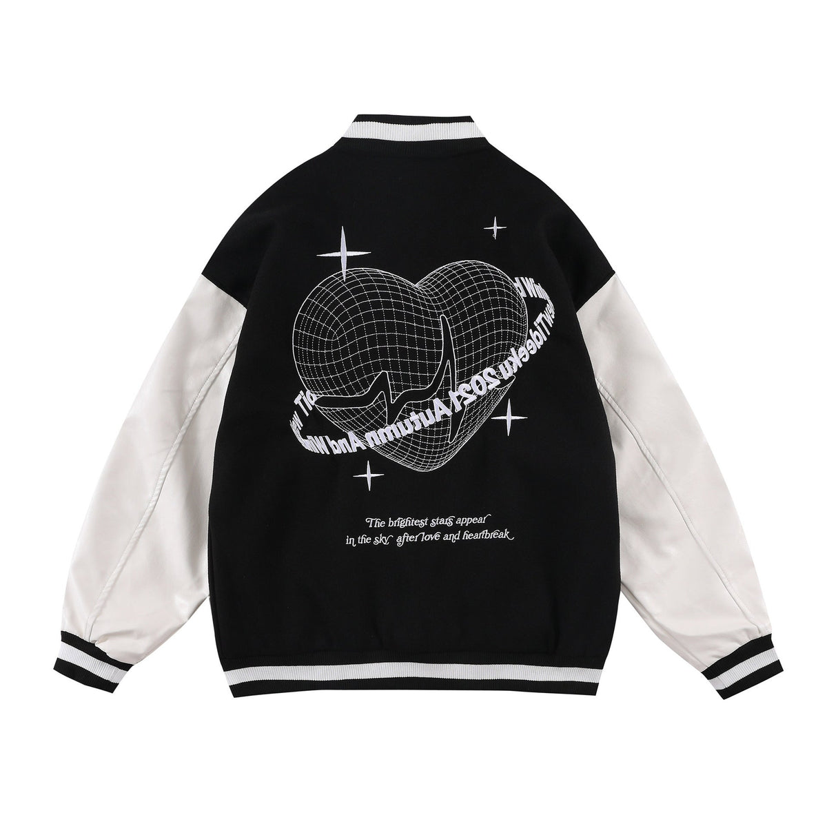 Valentine's Day Jacket Love Embroidered Baseball Uniform Coat for Men and Women