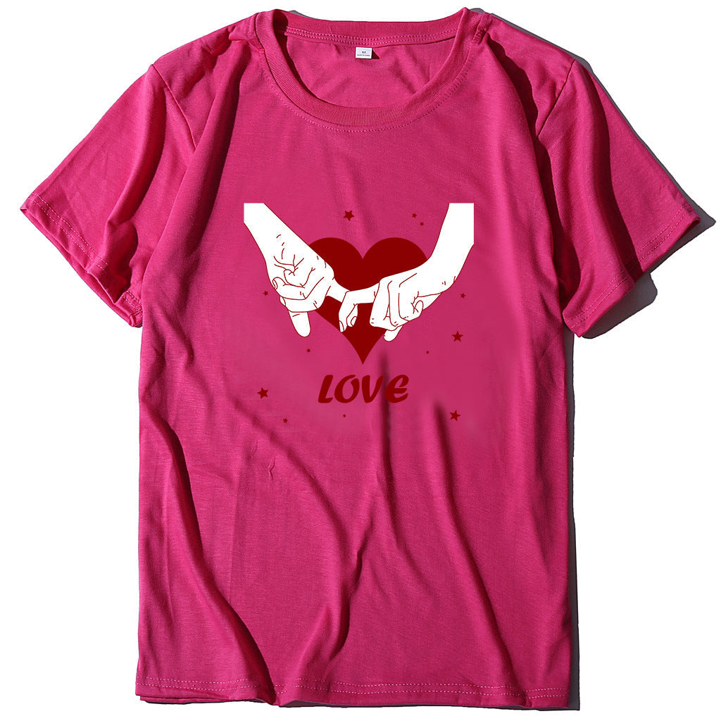 Valentine 'S Day T Shirt T-shirt Short Sleeve Love Printed Summer