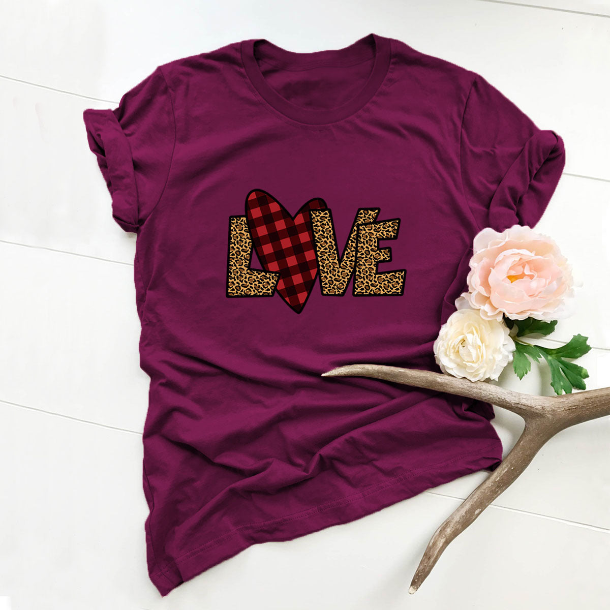 Valentine 'S Day T Shirts Couples Top Short Sleeve T-shirt For Women