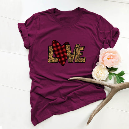 Valentine 'S Day T Shirts Couples Top Short Sleeve T-shirt For Women