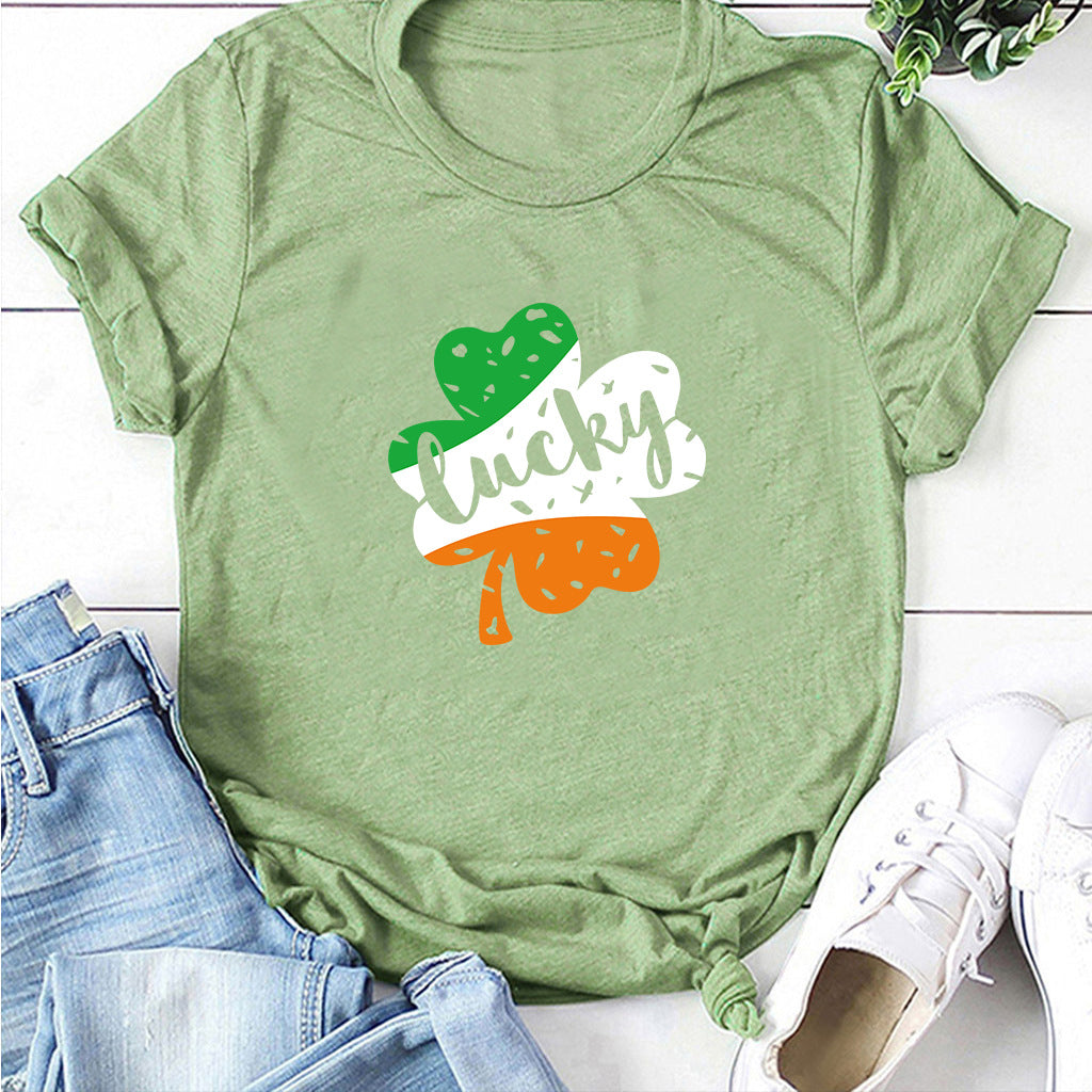 Valentine 'S Day T Shirt Large Size T-shirt Men 'S And Women 'S Short Sleeve Lucky Printed Summer