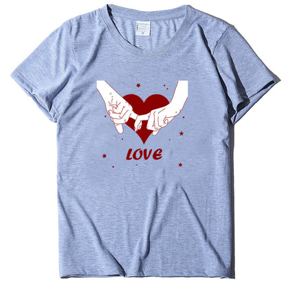 Valentine 'S Day T Shirt T-shirt Short Sleeve Love Printed Summer