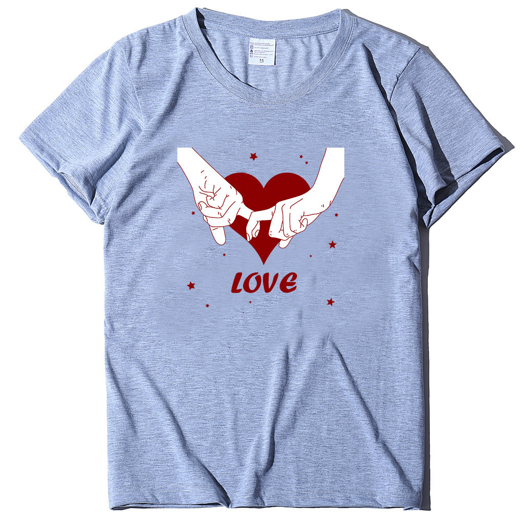 Valentine 'S Day T Shirt T-shirt Short Sleeve Love Printed Summer
