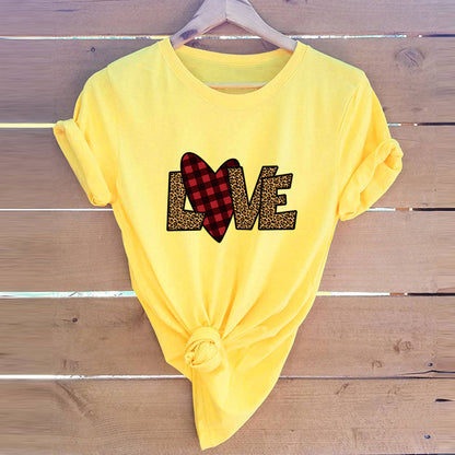 Valentine 'S Day T Shirts Couples Top Short Sleeve T-shirt For Women