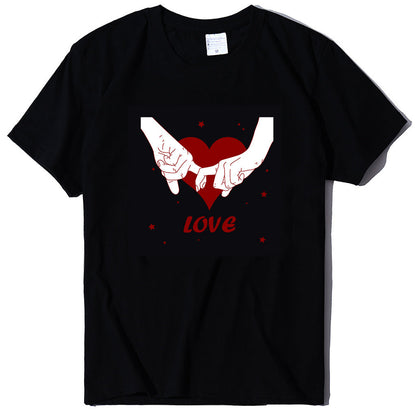 Valentine 'S Day T Shirt T-shirt Short Sleeve Love Printed Summer