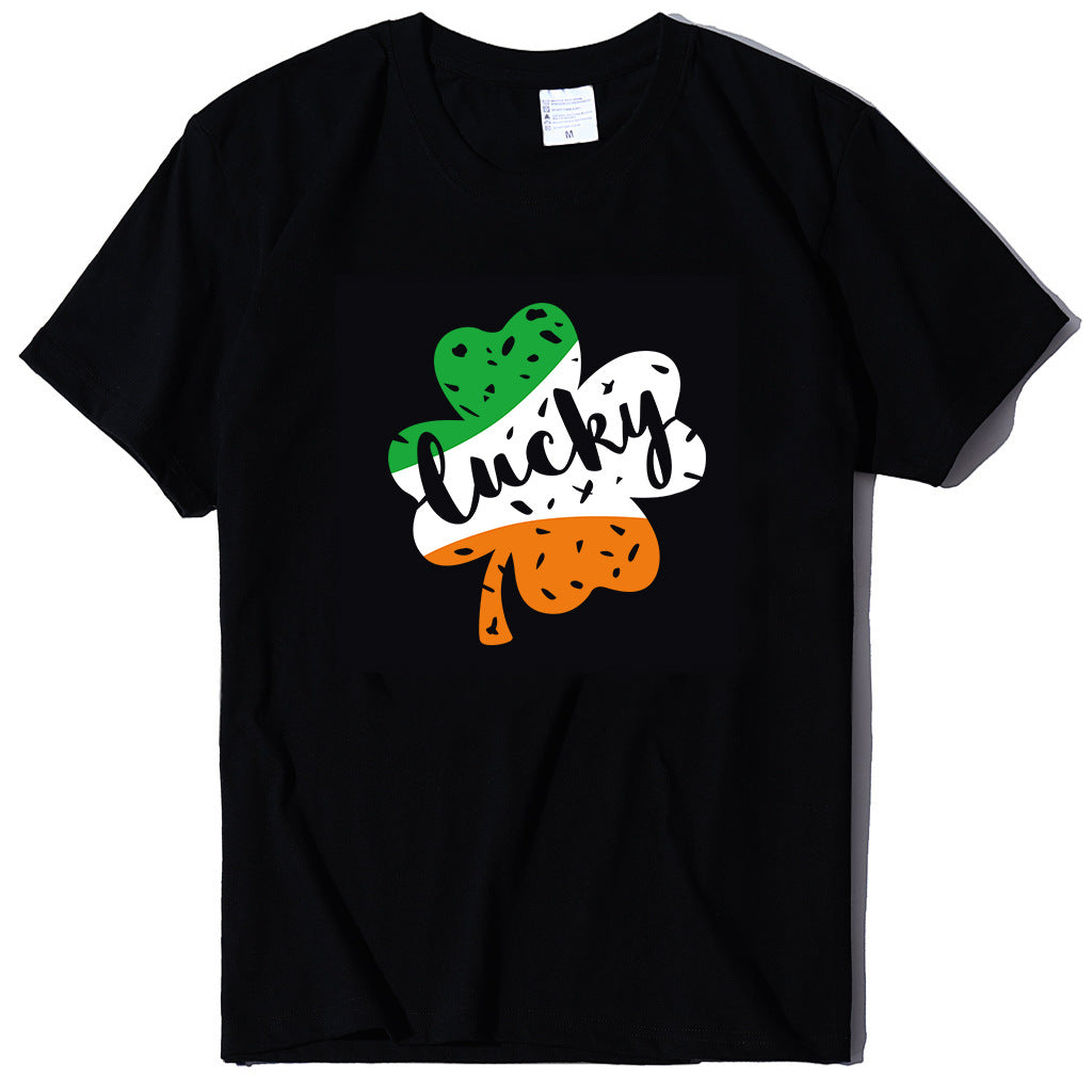 Valentine 'S Day T Shirt Large Size T-shirt Men 'S And Women 'S Short Sleeve Lucky Printed Summer