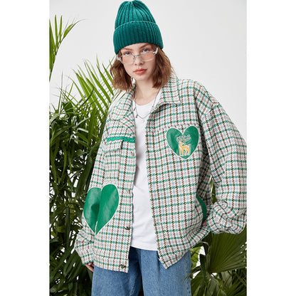 Valentine's Day Jacket Campus Love Pattern Youth Casual Jacket Men and Women