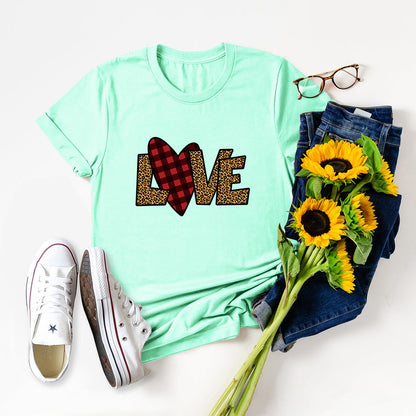 Valentine 'S Day T Shirts Couples Top Short Sleeve T-shirt For Women