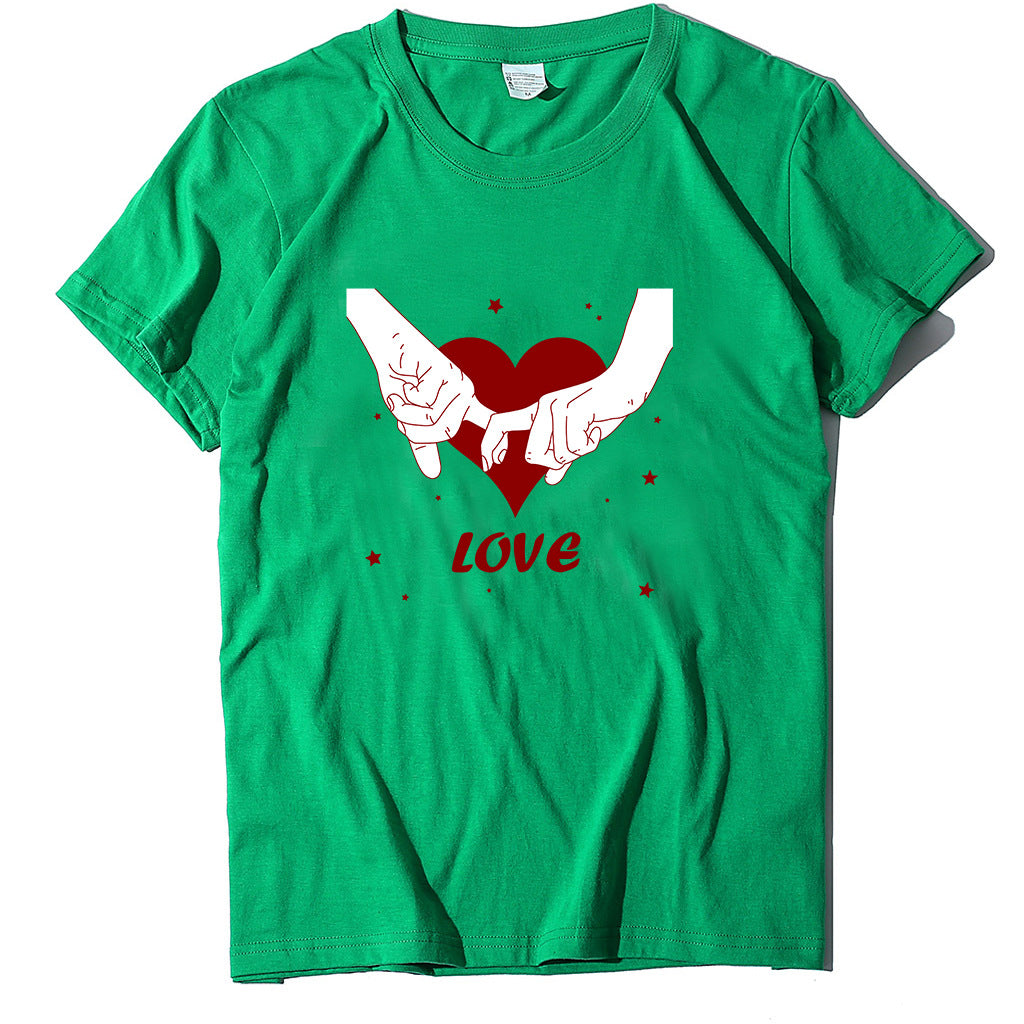 Valentine 'S Day T Shirt T-shirt Short Sleeve Love Printed Summer