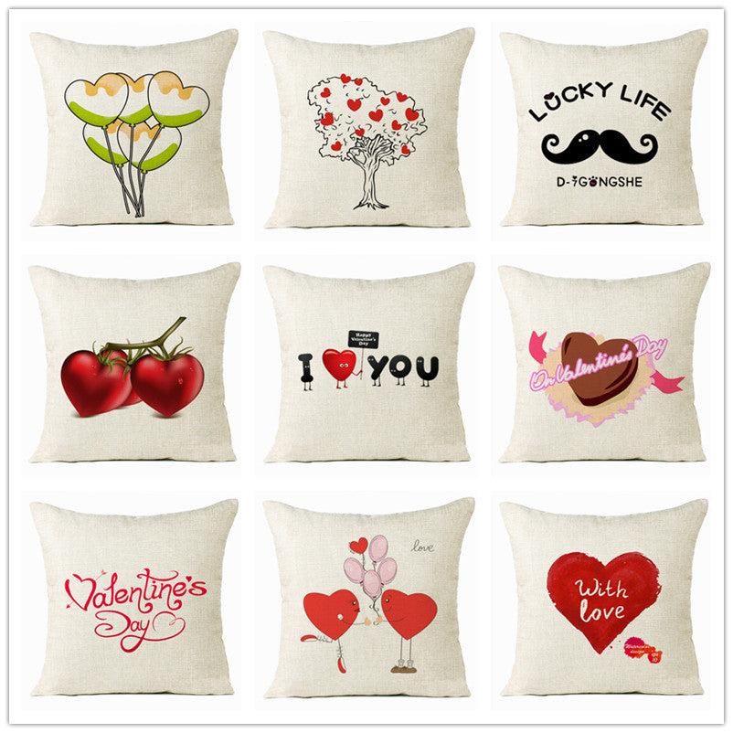 Valentine 'S Day Pillow Covers 4 Piece Random Styles Together, Home Decoration Love Cushion