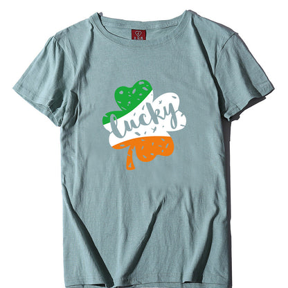 Valentine 'S Day T Shirt Large Size T-shirt Men 'S And Women 'S Short Sleeve Lucky Printed Summer