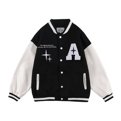 Valentine's Day Jacket Love Embroidered Baseball Uniform Coat for Men and Women