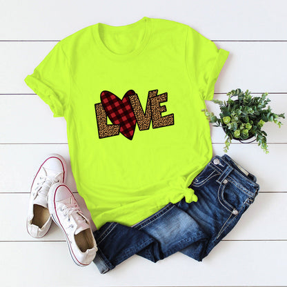 Valentine 'S Day T Shirts Couples Top Short Sleeve T-shirt For Women