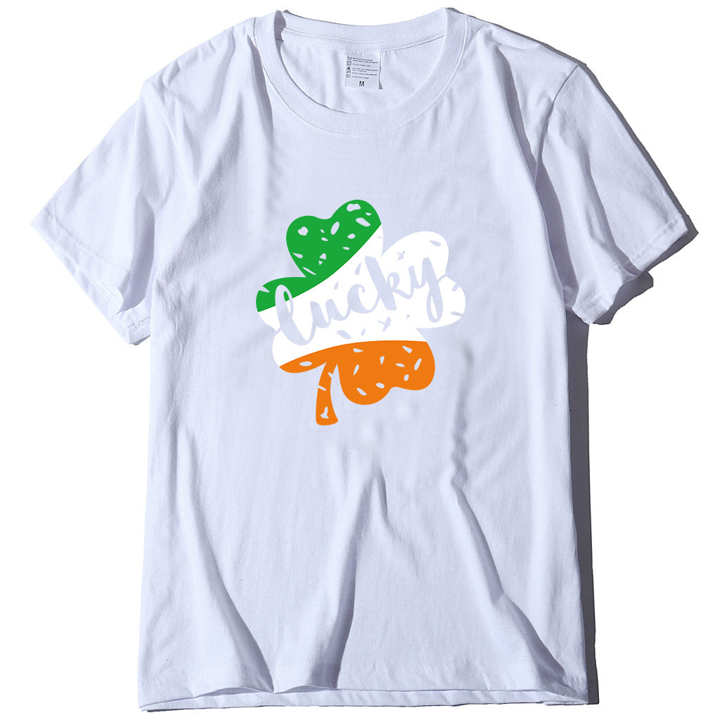 Valentine 'S Day T Shirt Large Size T-shirt Men 'S And Women 'S Short Sleeve Lucky Printed Summer