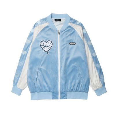 Valentine's Day Jacket Velvet Fabric Love Picture Couple's Outerwear Top Coat