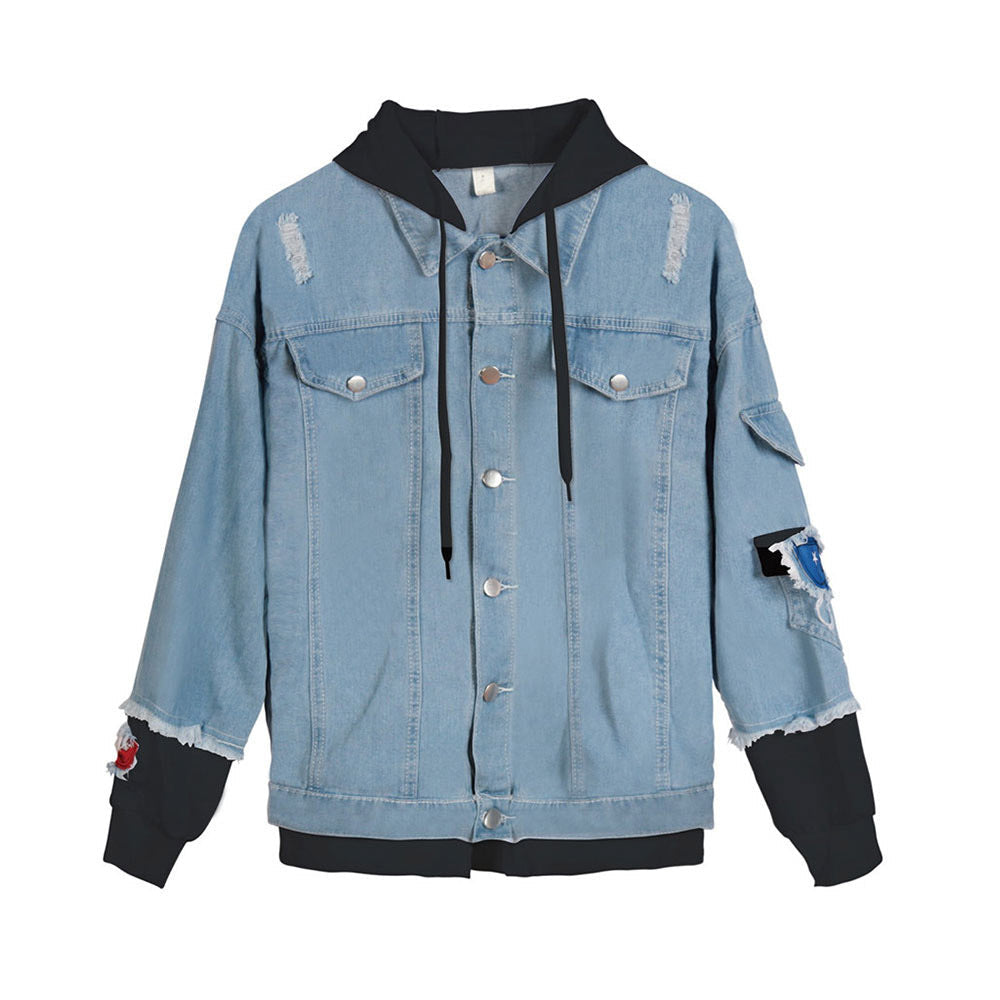 Valentine 'S Day Jacket Hooded Youth Loose Men 'S And Women 'S Denim Jacket
