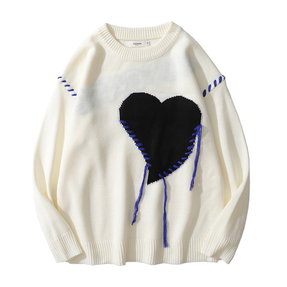 Valentine 'S Day Jacket Autumn And Winter Love Soft Glutinous Sweater Men 'S And Women 'S Long Sleeves Oversize Couple Sweater
