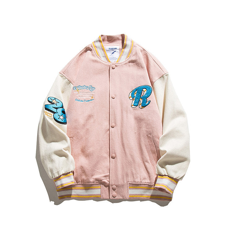 Valentine's Day Jacket Autumn Couple Coat Japanese School Heart Printing Casual Jacket for Men