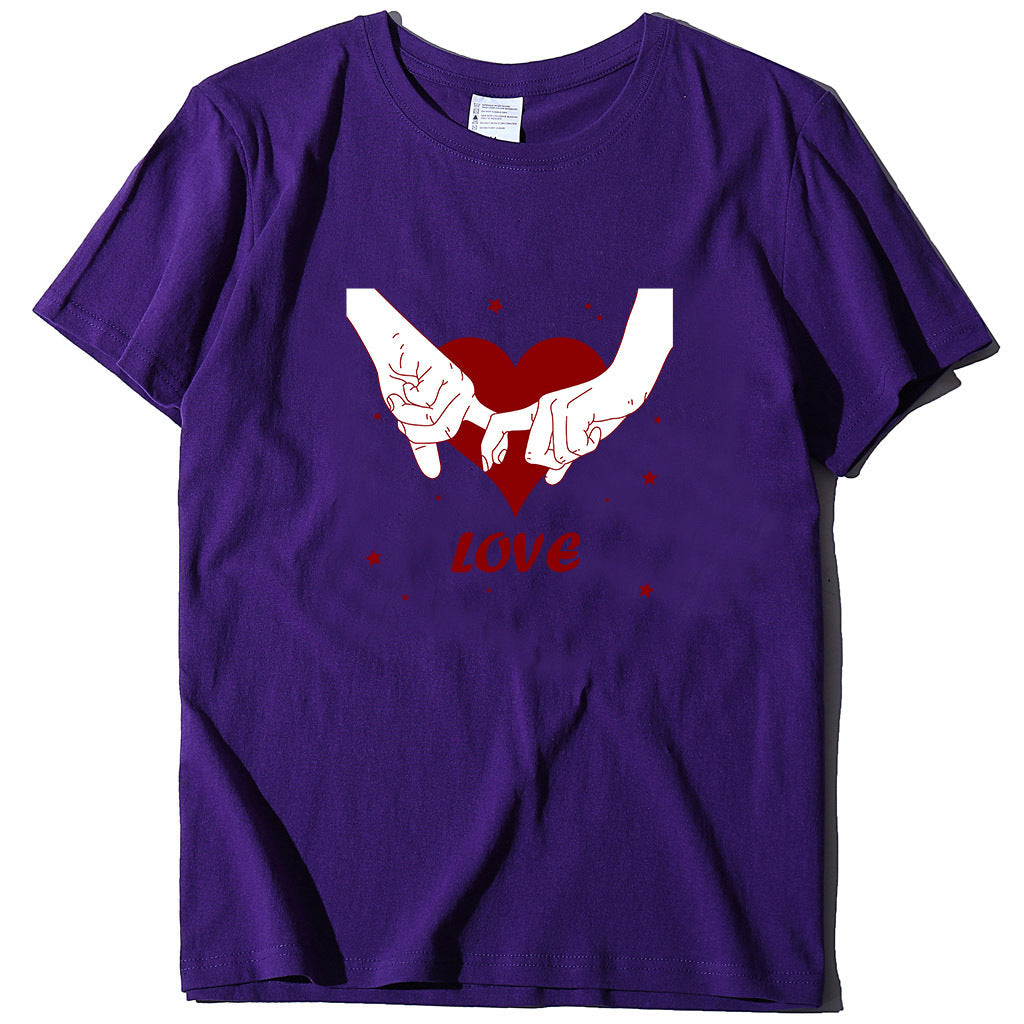 Valentine 'S Day T Shirt T-shirt Short Sleeve Love Printed Summer