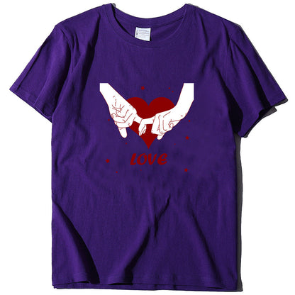 Valentine 'S Day T Shirt T-shirt Short Sleeve Love Printed Summer