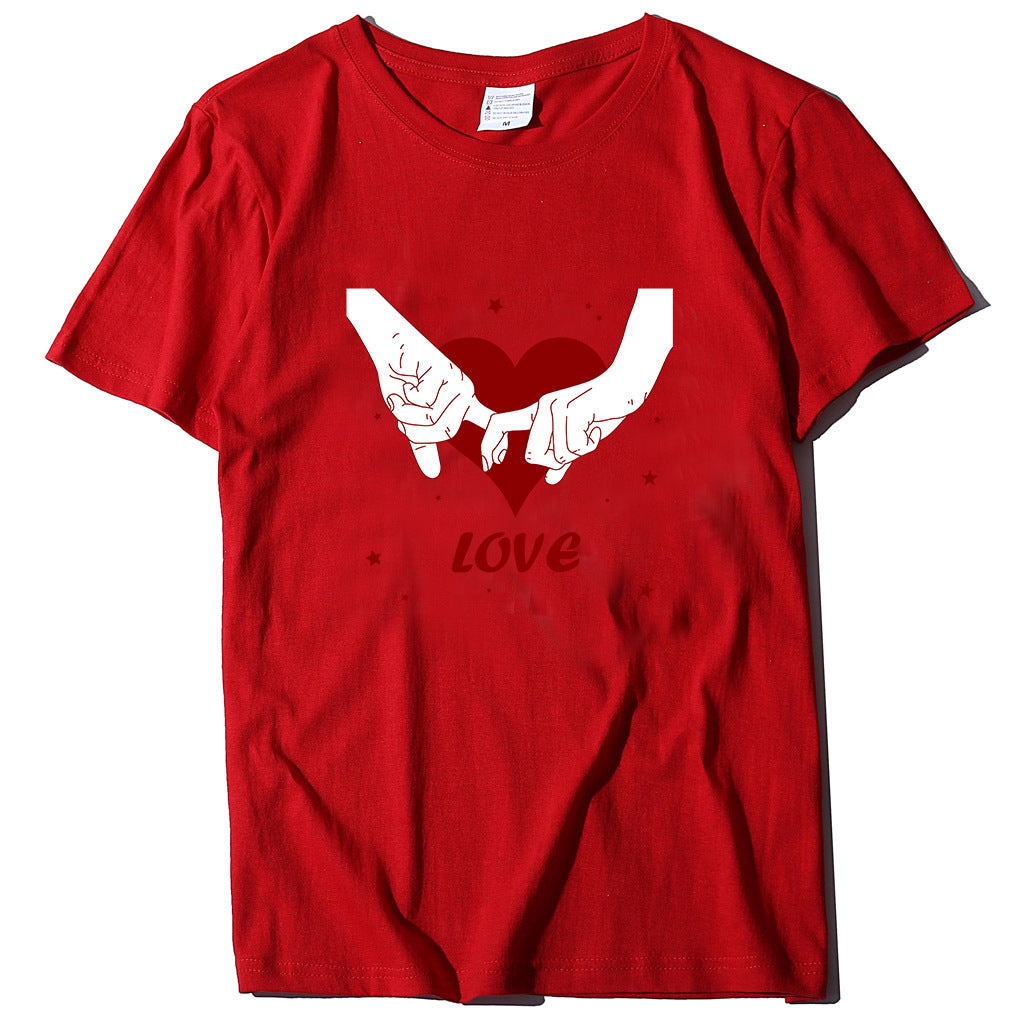 Valentine 'S Day T Shirt T-shirt Short Sleeve Love Printed Summer