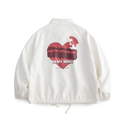 Valentine's Day Jacket Loose Heart Shape Printed Jacket
