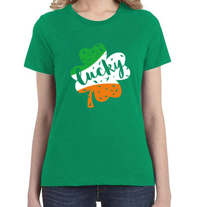 Valentine 'S Day T Shirt Large Size T-shirt Men 'S And Women 'S Short Sleeve Lucky Printed Summer