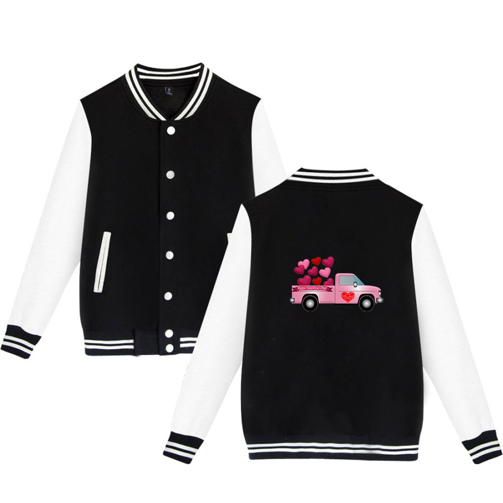 Valentine's Day Jacket Winter Thermal Fleece Sports and Leisure Baseball Uniform