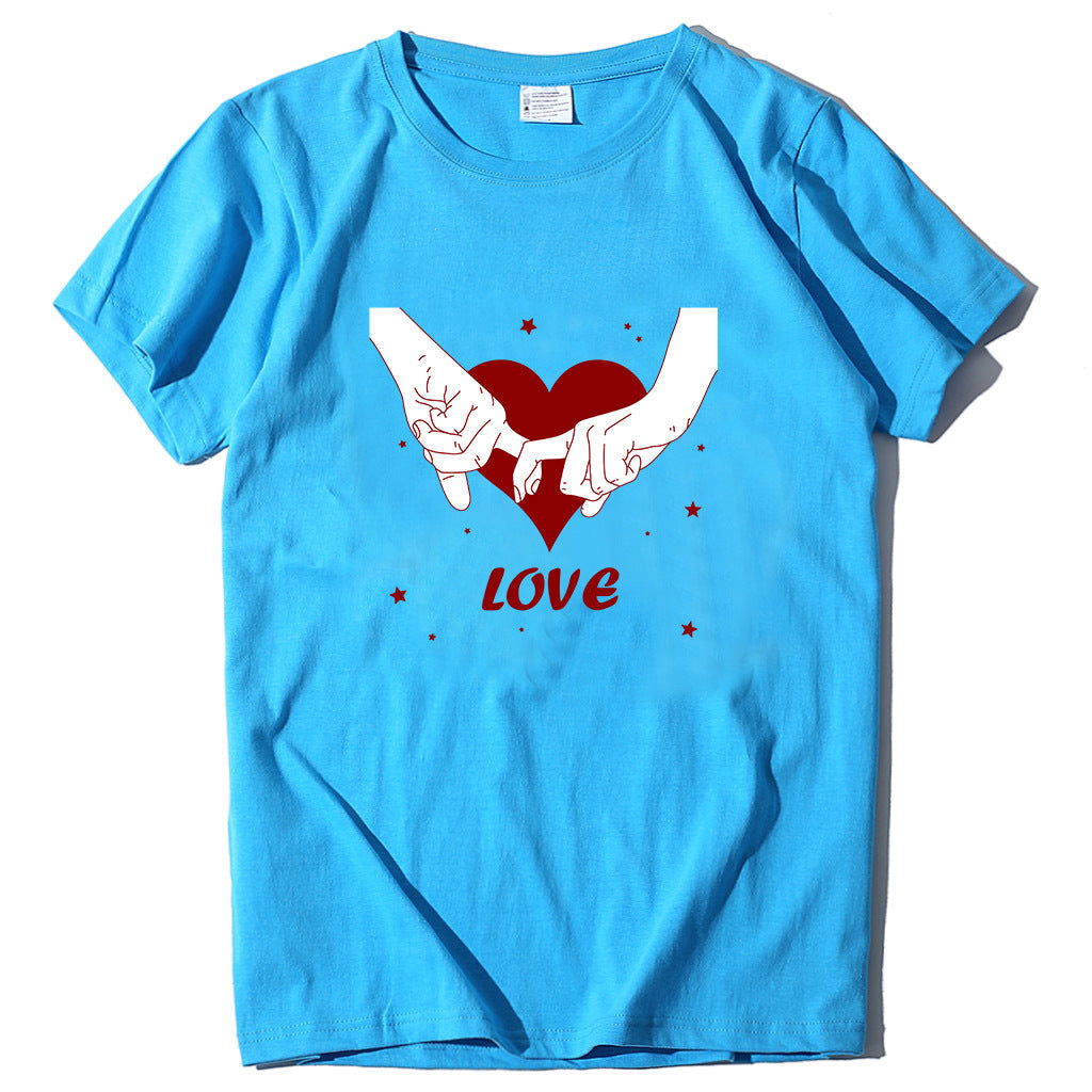 Valentine 'S Day T Shirt T-shirt Short Sleeve Love Printed Summer
