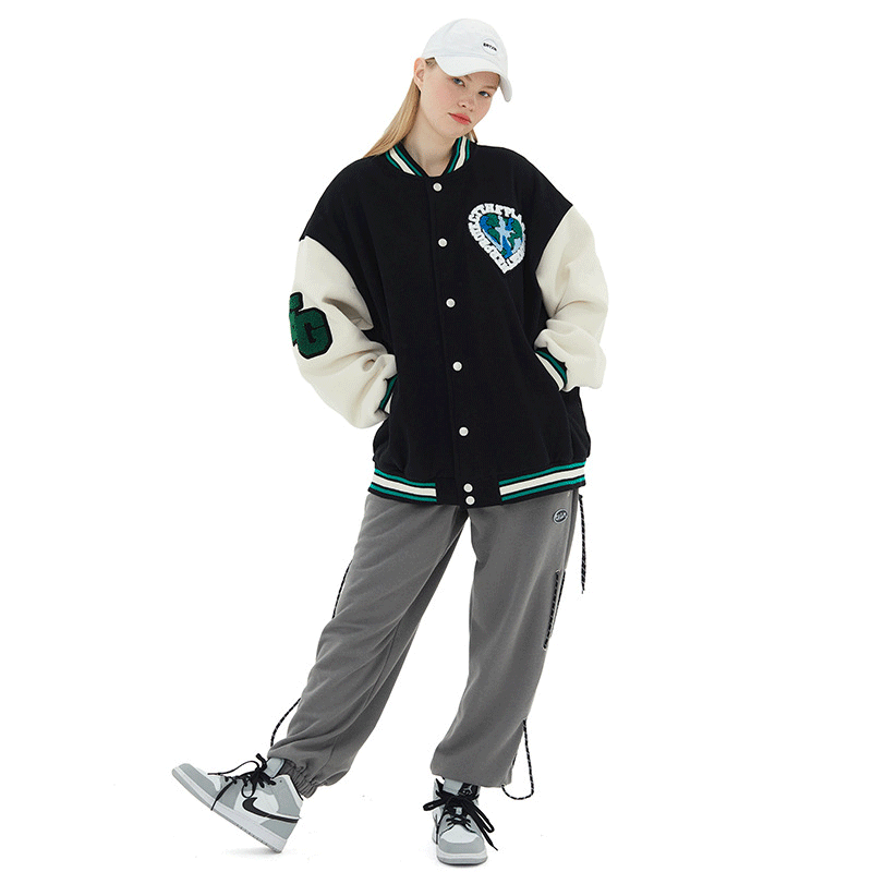 Valentine's Day Jacket Heyhenry Autumn and Winter Fleece-Lined Thickened Assorted Colors Love Letter Baseball Uniform Couple's Tops Coat for Men and Women