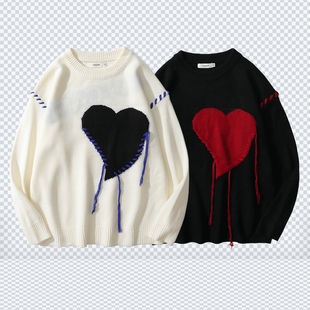 Valentine 'S Day Jacket Autumn And Winter Love Soft Glutinous Sweater Men 'S And Women 'S Long Sleeves Oversize Couple Sweater
