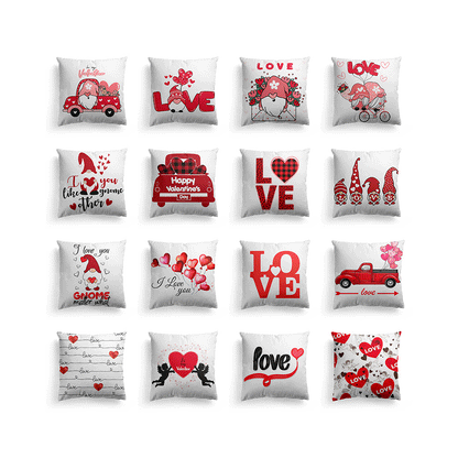 Valentine 'S Day Pillow Covers 4 Piece Random Styles Together, Car Love Pillow Cushion Cover